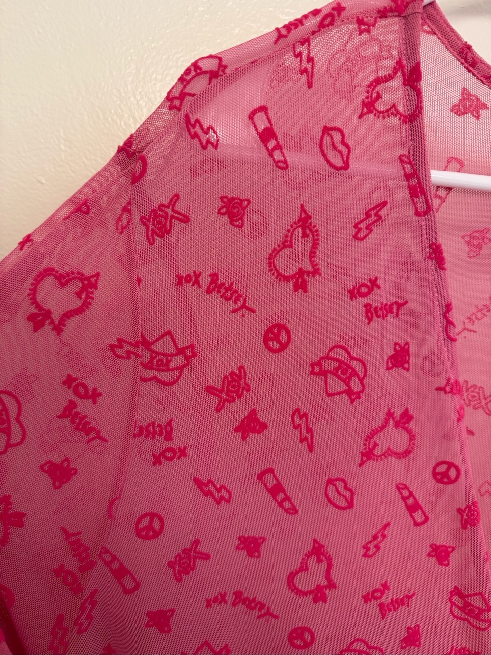 torrid x Betsey Johnson Mesh Kimono Tie Front Sheer Size 4 - Picture 8 of 16